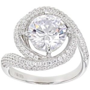 3.6 CTW  center stone engagement or right hand ring , with pave stones around